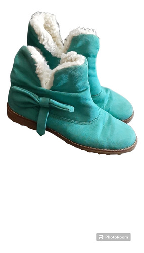 Zapatos Botas Casuales Color Verde Con Blanco Talla 36