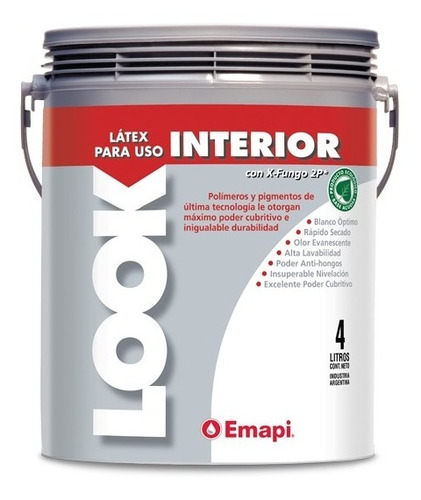 Imagen 1 de 2 de Pintura Linea Look Interior Nueva Formula X 20 Lt - Emapi