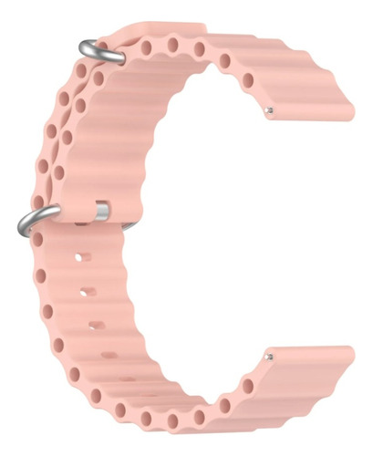 Pulseira Silicone Compatível Relógio Oceano 18mm, 20mm, 22mm Cor Rosa 20mm