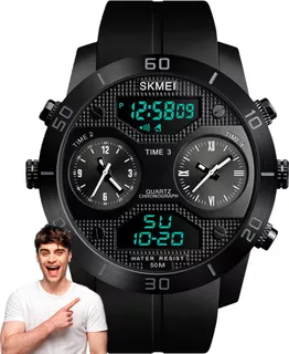 Reloj Skmei 1355 Deporte 3 En 1 Cronómetro Acuático Original