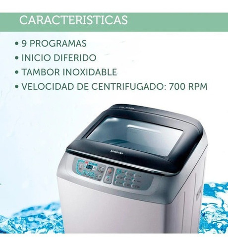 Lavarropas Automático Samsung Wa80 8kg Carga Superior