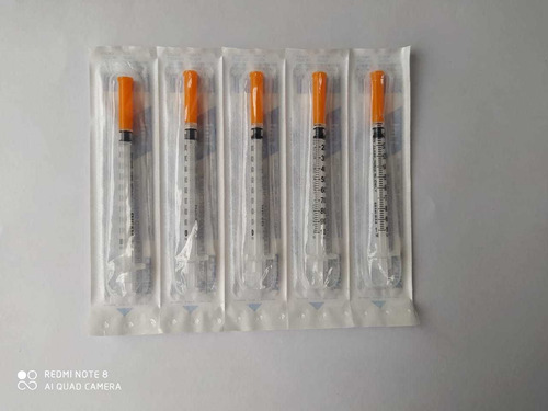 Jeringa Insulina Nipro 1ml Tapa Naranja 30gx Caja X 100 Unds