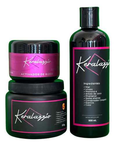 Shampoo Para Rizos + Activador De Rizos Keralazzio Premium