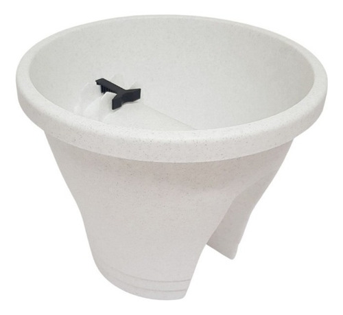 2 Macetas Barandal 29x24cm Plástico Resistente Blanco/marmol Color Blanco Barandilla