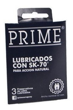 Preservativos Prime® Lubricados Con Sk - 70 X 3 Unidades