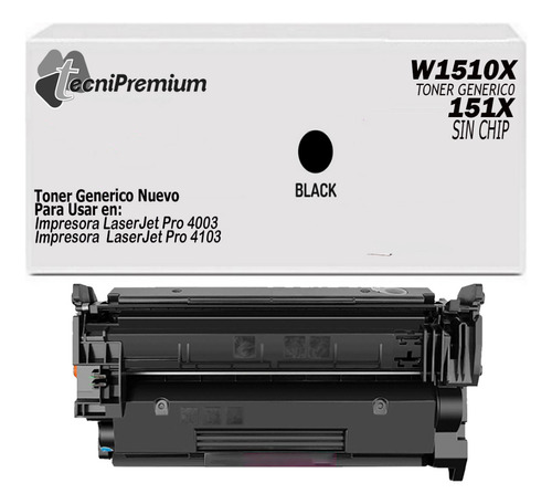 Toner Generico 151x W1510x Para Laserjet Pro 4003 Y Pro 4103