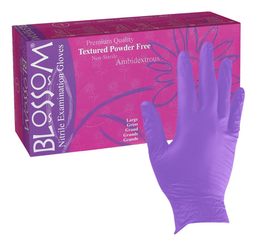 Guantes De Nitrilo Lila Blossom Caja 100 Und