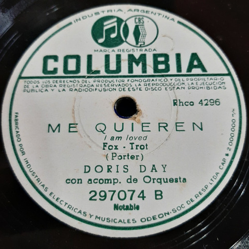 Pasta Doris Day Acomp Orquesta Columbia C418