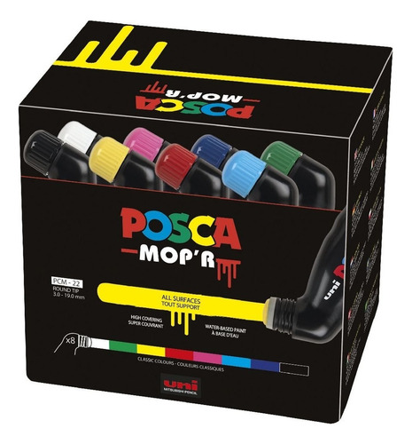 Caja Marcadores Posca Set Mop'r  Pcm22 X8 Colores Permanente