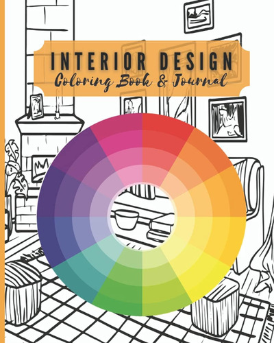 Libro: Interior Design Coloring Book & Journal: Modern Home 