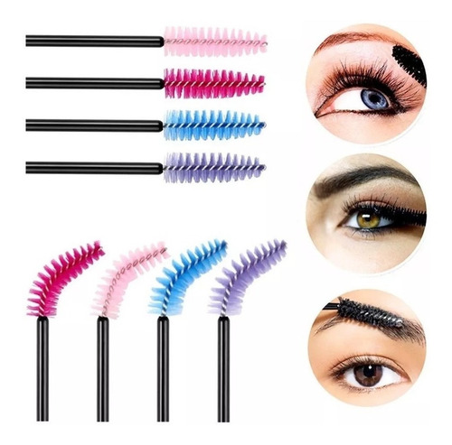Imagen 4 de 5 de 100 Cepillos Desechable Para Cejas Y Pestañas Extensión