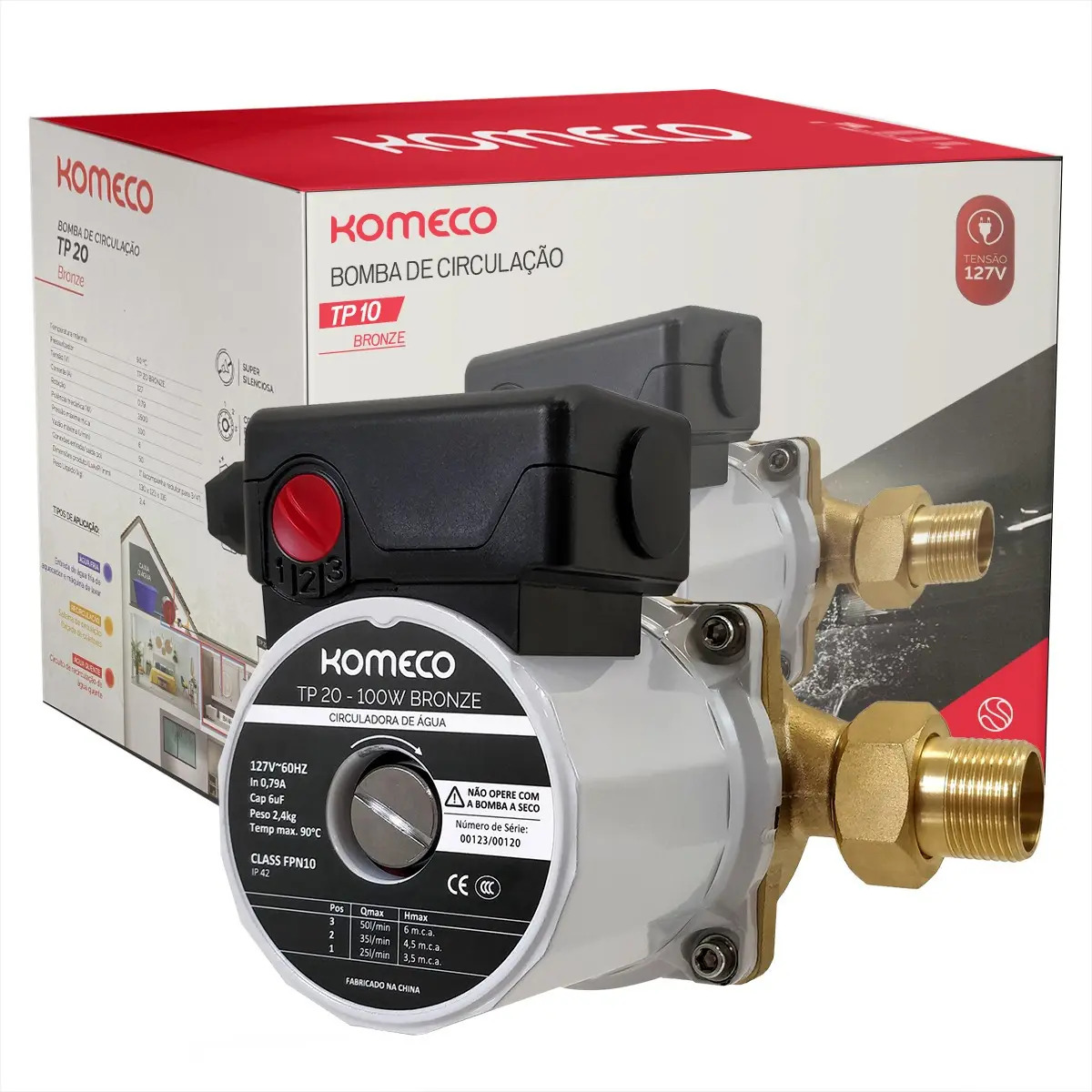 Bomba Komeco Tp20 Bronze Circulação E Recirculação