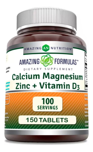 Calcio + Magnesio + Zinc + Vitamina D3 (150) Americano Sabor Sin sabor
