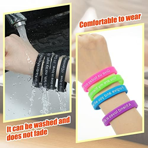 100 Pulseras Con Versículos Bíblicos A Granel De Silicona, P