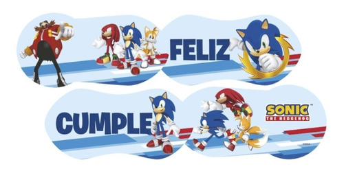 Banderín Feliz Cumpleaños Sonic