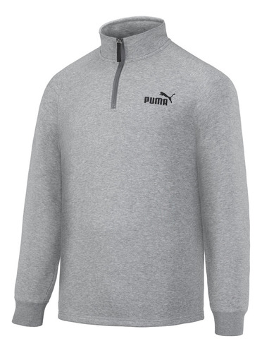 Poleron Puma Half Zip Raglan Gris Hombre