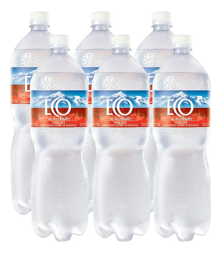 Agua Con Gas Eco De Los Andes 1.5l Pack X6 Unidades