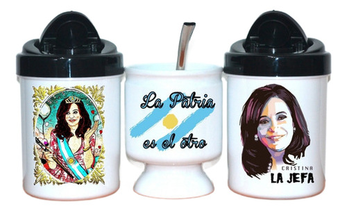 Mate + Yerbera + Azucarera - Cristina Kirchner