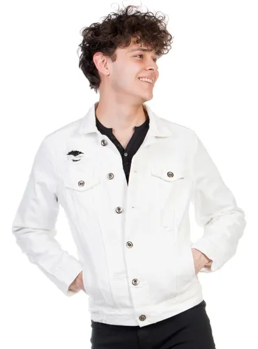 Chamarra de mezclilla hombre blanca hotsell