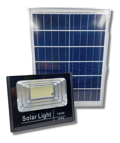 Refletor Led 100w Energia Solar Placa Holofote Led Economia Cor da carcaça Preto Cor da luz Branco-frio