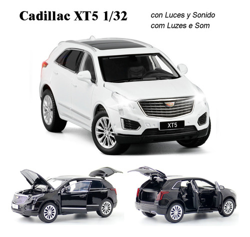 Cadillac Xt5 Miniatura Metal Coche Con Luces Y Sonido 1/32