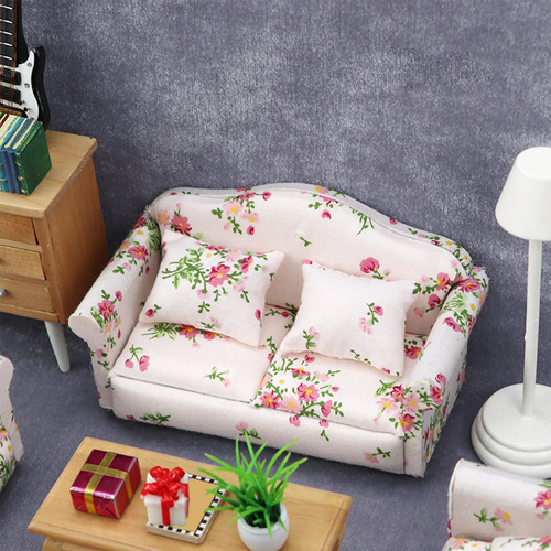 1/12 Casa De Muñecas En Miniatura Sofá Escena Accesorios