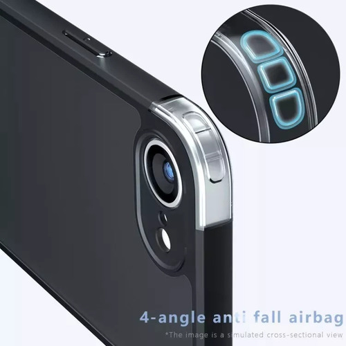 ~. Capa Preta Fosca Durável À Prova De Choque Para Iphone16e