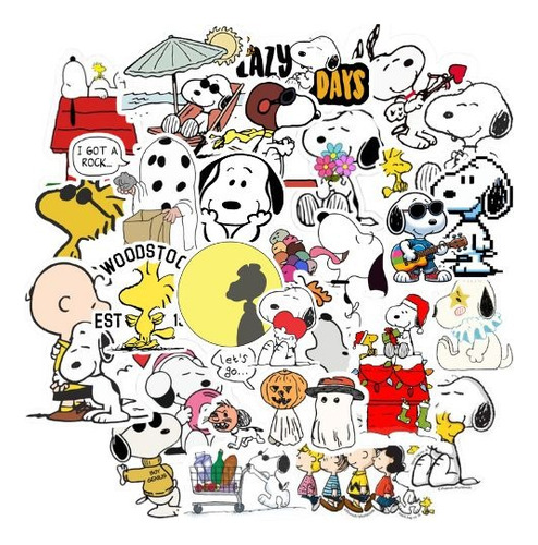 Paquete De Stickers De Snoopy Caricatura Diferentes Diseños