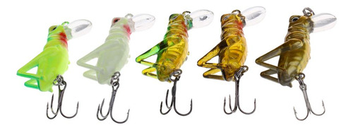 5 Unids Señuelo De Grasshopper Baits Crankbaits Gancho