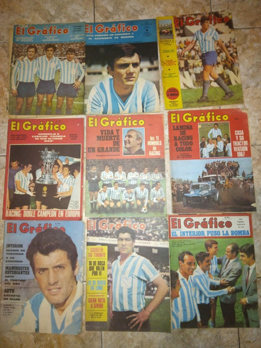 Lote 9 Revistas * El Grafico * Tapa Racing Club Años 1967/69