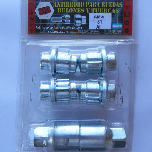 Imagen 4 de 7 de Kit 8 Tuercas A/plana + Antirrobo Llanta Renault12 Envio