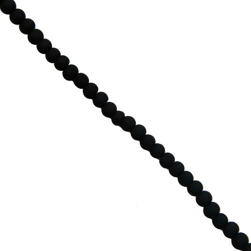 Cuenta Redonda Caucho Negro Bisuteria 4mm Mylin 525pz