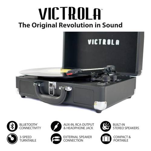 Tocadiscos Victrola Vintage De 3 Velocidades Bluetooth Blue