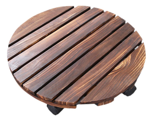 Carrito Rodante Para Macetas De Madera Con 35 Centímetros