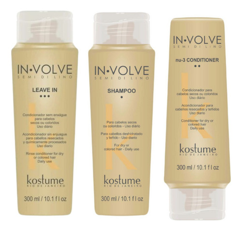Combo Shampoo + Acondicionador + Crema Involve Sdl Kostume