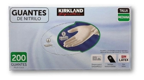 Imagen 1 de 1 de Guantes De Nitrilo Kirkland 200 Pzs Mediano