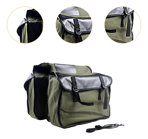Bolsa Para SillĂn De Bicicleta De Doble Cara, Verde Gris