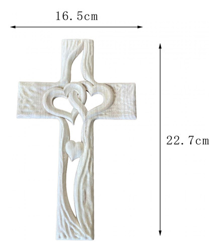 Crucifijo De Cruz De Madera Tallada Con Corazones Estándar