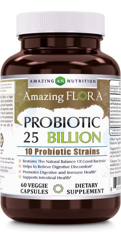 Amazing Formulas Flora Probiotic 25 Billion 60 Cápsulas Sabor Sin Sabor