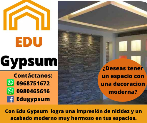 Imagen 1 de 9 de Gypsum Instalacion,decoración De Interiores 0968751672 Garan