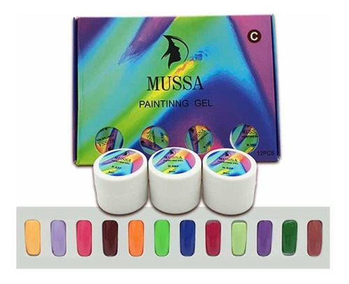 Gel Painting Para Uñas X 12 Piezas Mussa. Dama Manicure