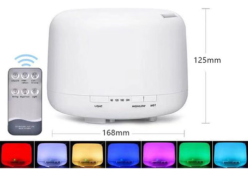 Difusor De Aromaterapia Humidificador 7 Colores De Luces