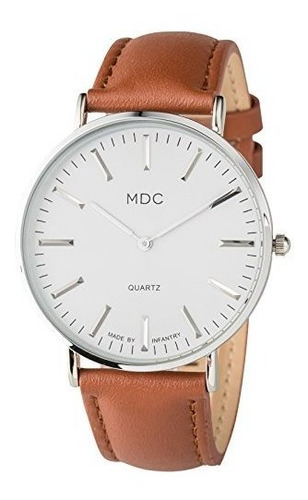 Reloj De Cuero Marron Para Hombre De Mdc Para Hombres Reloj