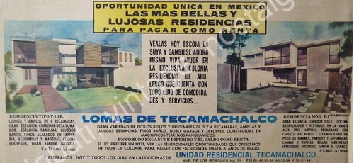 Cartel Retro . Colonia Lomas De Tecamachalco 1969 /raro