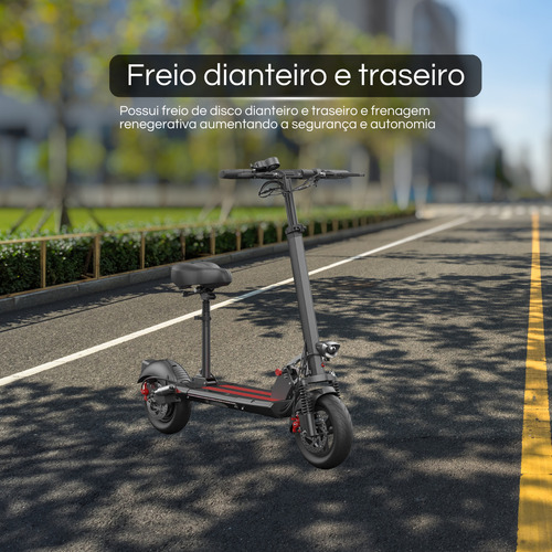 POLARES T10 Pro Patinete Elétrico Com Banco 800 Watts Polares Scooter Até 30km De Autonomia Velocidade Máxima Até 40km/h