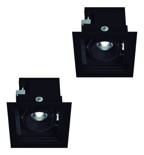 2 Lámparas De Plafón Ceiling Empotrables 4.5w 40k Negro Magg