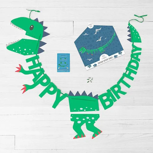Estandarte De Feliz Cumpleaños De Dinosaurio T-rex - 6 Pies
