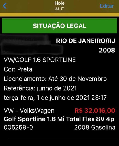 Volkswagen Golf 2008 1.6 Sportline Total Flex 5p