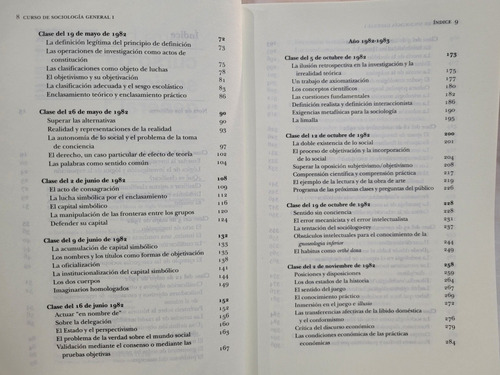 Imagen 5 de 10 de Curso De Sociologia General 1 Y 2 Pierre Bourdieu Siglo Xxi