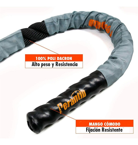 Imagen 4 de 5 de Cuerda De Batalla Battle Rope Crossfit
